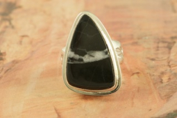 Genuine White Lightning Sterling Silver Navajo Ring